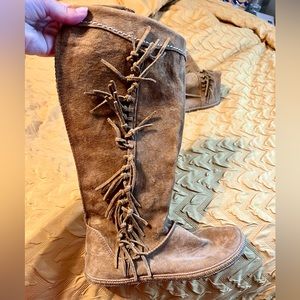 Ugg Natural Mammoth Fringe Boots